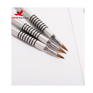 Pinceles para Uñas 3D de Fábrica a Bajo Precio, Mango Metálico Plateado Antideslizante, Pincel para Uñas Acrílicas, Se Acepta Logotipo - Product Image 3