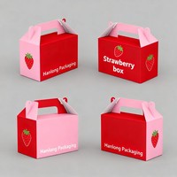 Boîtes en carton personnalisées à emporter, boîtes en papier kraft à poignée, boîtes à lunch en papier de marque