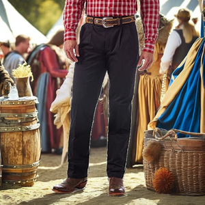 Pirate Pants for Men Cosplay Renaissance Medieval Gothic Costume Trouser Plus Zipper Fly <b>Linen</b> Cotton Premium Quality Pants - Product Image 2
