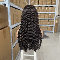 Peluca de Cabello Humano Vietnamita Larga con Frente de Encaje Transparente 16A SDD, Cierre de Encaje 5x5 HD, Ondulado, Sin Pegamento