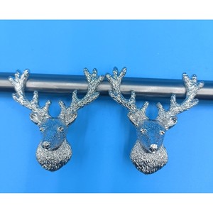 Zinc Alloy Deer Head Furniture Handles <b>Cabinet</b> Drawer Novelty Shape <b>Rustic</b> Design Durable Hardware Accessories - Product Image 1