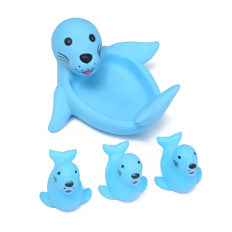 High Quality Rubber Toys Floating Bath Toy Set Plastic Soft Rubber Oem Animal Hippos