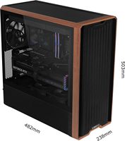 Boîtier PC ATX Lian Li LANCOOL 217 en bois de noyer véritable, tour moyenne, 5 ventilateurs PWM préinstallés, 2x170mm, 2x120mm, 1x140mm, alimentation flexible