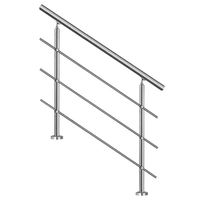 Edelstahl-Treppengeländer mit Rundstab-Balustraden |   Poliertes Handlaufsystem für Büros, öffentliche Gebäude und moderne Architektur
