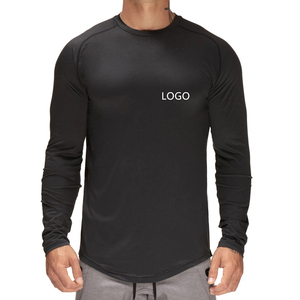 เสื้อยืดแขนยาวผู้ชายสำหรับออกกำลังกาย พิมพ์ลายตามสั่ง ผ้าฝ้าย ทรงแร็กแลน  แบบสลิมฟิต  เสื้อยืดแขนยาวเรียบง่ายสำหรับออกกำลังกาย - Product Image 2