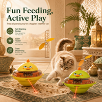 Jouet interactif pour chat, motif dessin animé mignon, distributeur de friandises, en PP/ABS, design compact et léger, livraison rapide mondiale