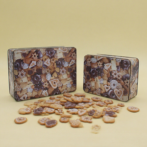 Custom Printed Eco-Friendly Tinplate <strong>Rectangular</strong> Cookie <strong>Biscuit</strong> Cake <strong>Tin</strong> Box Promotional Xmas Gift Decorative Metal Cans - Product Image 1