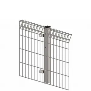 Powder Coated Galvanized Roll Top Triangle Bending Welded Iron Wire Mesh BRC Fence Panel Rolled crest perimeter panel fence