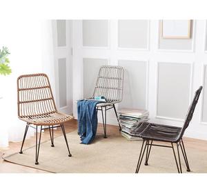 Chaise de salle à manger d'extérieur empilable confortable et durable en rotin PE avec cadre en aluminium de style moderne pour restaurant, cuisine, salon - Product Image 4