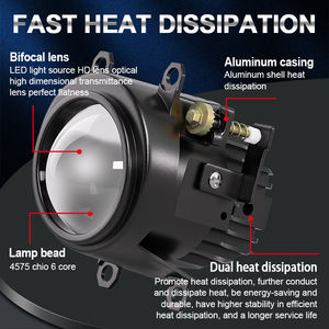 Lentille de projecteur de voiture de 2.0 pouces Bi Led antibrouillard lentille de lumière jaune pour <span class=keywords><strong>Honda</strong></span> Bi Led antibrouillard/feux de conduite 3 couleurs feux de croisement - Product Image 5