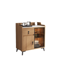 Armoire latérale de porte en verre moderne de luxe buffet en bois avec dessus en marbre pour salon salle à manger stockage meubles de maison
