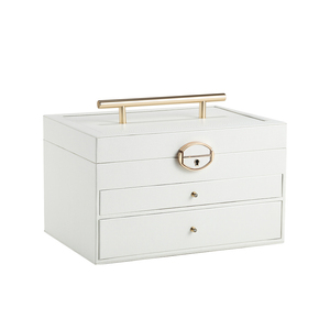 Multi-Layer Jewelry <b>Box</b> with <b>Lock</b> Drawer Style Storage Case for Rings Necklaces & Earrings Vanity Organizer Chest - Product Image 6