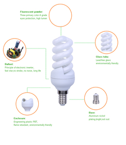 Bombilla CFL Tricolor de Alta Calidad, 9W 11W, E14 Espiral, 6500k, Ahorro de Energía - Product Image 3
