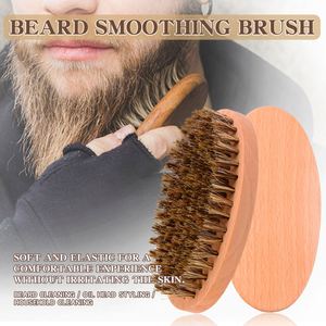 Brosse à barbe en bois naturel avec logo personnalisé, couleur bois originale, poils de sanglier naturels pour hommes - Product Image 6