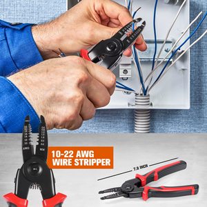 Pince <span class=keywords><strong>d</strong></span>'électricien multifonctionnelle en acier à haute teneur en carbone de qualité industrielle, avec embouts interchangeables pour <span class=keywords><strong>d</strong></span>énuder et couper les fils, <span class=keywords><strong>aiguille</strong></span> spéciale métrique - Product Image 6
