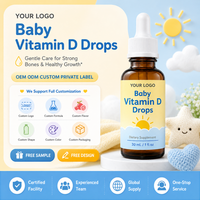Gouttes multivitaminées pour enfants OEM avec zinc et vitamine D - Vitamine liquide pour nourrissons, bébés et tout-petits - Saveur naturelle de fruits