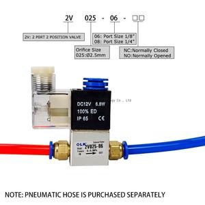 Válvula Solenoide 2V025-06/08 12V 24V 110V 220V Gas Aire Normalmente Cerrada Protección IP65 OEM Disponible Garantía de 3 Años - Product Image 3