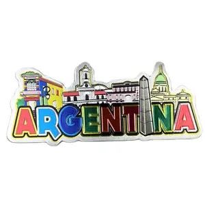 Изготовленный на заказ логотип магнит на холодильник Декор Фольга Наклейка Аргентина сувенир де Гома ПВХ Iman Turistico