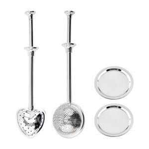 Colador de té de acero inoxidable 304 SYH406 al por mayor, infusor de bola de malla reutilizable con asa para exprimir - Product Image 4