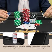 Table de poker moderne pliable en MDF de 48 pouces pour 8 joueurs, portable, Texas Holdem