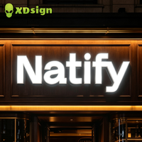 Lettres lumineuses personnalisées XDsign à LED en acrylique 3D, éclairage frontal néon, contrôle Bluetooth/télécommande, décoration publicitaire pour magasin