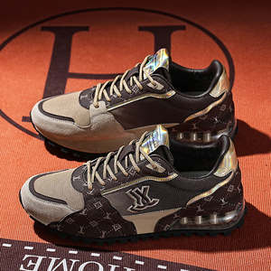 Baskets décontractées en cuir faites à la main pour hommes, style plateforme, pour la marche - Product Image 3