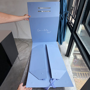 Tùy Chỉnh Thiết Kế Màu Xanh Lớn Lớn Jumbo Hộp Giấy Bao Bì Cứng Nhắc Gấp Hộp Với Nam Châm Và Xử Lý - Product Image 3