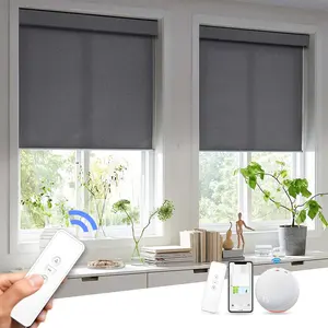 2022 new blackout korea fabric ready made factory direct roller shade for living room auotomated solar panel roller blind