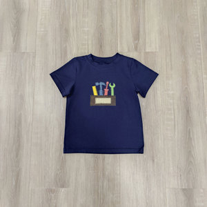 Ensembles de vêtements pour enfants brodés, vêtements pour garçons, 2 pièces, chemise à manches courtes, costumes pour tout-petits, vêtements décontractés pour garçons - Product Image 3