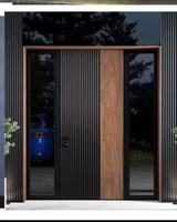 Porte de sécurité en aluminium et acier inoxydable, style moderne, coupe-vent, isolante thermiquement, ignifuge, pour entrée extérieure