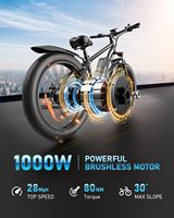 Livraison gratuite, stock US, vélo de ville OBX EB26, 26 pouces, suspension intégrale, moteur 1000W, batterie lithium 48V 15AH, vélo électrique sportif électronique