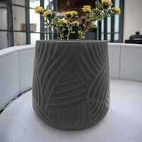 Pot de plante suspendu rond en céramique noir miniature artisanal moderne, écologique, pour jardin et usage domestique