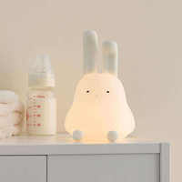 Veilleuse en silicone pour enfants mignons avec support pour téléphone portable à commande tactile LED Design lapin blanc