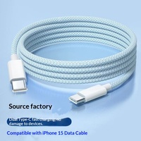 Câble de charge rapide PD 30W double Type C, câble USB C vers USB C tressé Macaron, transfert de données 480 Mbps pour téléphone portable, ordinateur portable