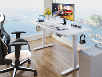 Bureau assis-debout électrique ergonomique moderne en métal à moteur unique, intelligent et réglable en hauteur, avec fonction pivotante pour usage professionnel