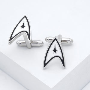 <strong>Trek</strong> Cufflinks Zinc Alloy High Quality Men&amp;#39;s <strong>T</strong>-<strong>shirts</strong> Cufflinks Silver Plated Fashion Jewelry <strong>Star</strong> for Men - Product Image 4