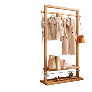 High-end natural color household <b>clothes</b> <b>rack</b>, floor-standing indoor movable multi-layer <b>clothes</b> <b>rack</b>, simple and thickened - Product Image 5