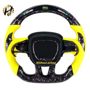 Volante Deportivo Personalizado HZ de Fibra de Carbono para <span class=keywords><strong>Dodge</strong></span> Charger <span class=keywords><strong>Challenger</strong></span> Hellcat SRT RT, Cuero de Gamuza, 4 Radios, 50 mm - Product Image 4