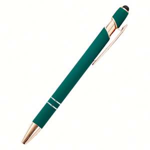 Bolígrafo 2 en 1 con Punta Táctil de Metal, Regalo Promocional, Bolígrafo de Aluminio con Logotipo Grabado, Color Oro Rosa - Product Image 5