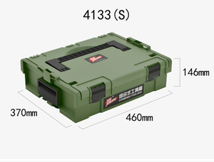 Caja de herramientas combinada de plástico multicapa DF EDS, venta al por mayor, negro y verde - Product Image 4