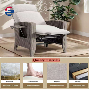 Sillón <span class=keywords><strong>Reclinable</strong></span> Moderno de Ratán para Jardín, <span class=keywords><strong>Terraza</strong></span>, Patio y Balcón, Origen China - Product Image 6