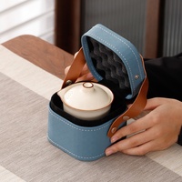 Ensemble de thé en céramique NEWELL pour les voyages, théière chinoise, tasse à thé, kit cadeau pour pique-nique, camping et cérémonie du thé portable