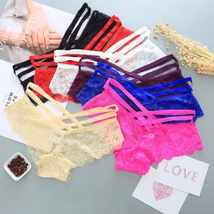 Dames Slipje Sexy Holle Rose Jacquard Slips Transparante Verleiding Gekruist Dunne Riem Damesondergoed - Product Image 4