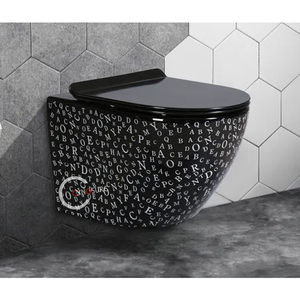 Toilette murale suspendue sans bride, couleur mate : NOIR, ROUGE, BLEU, GRIS, avec garantie de 20 ans, modèle TORNADO. - Product Image 1