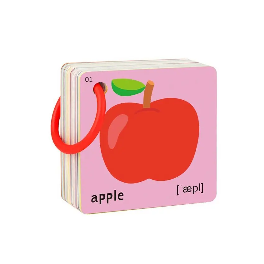 Factory Wholesale Custom Printing Toddler English Words Learning Flash Card Child ABC Cognitive Cards Alphabet Kids Educational