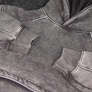 Sweat à capuche délavé à l'acide personnalisé de haute qualité 100% coton lourd à épaules tombantes pour hommes - Product Image 3