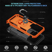 Étui de téléphone portable rigide de luxe 2 en 1 à double couche anti-chute et antichoc avec support de bague en métal pour Xiaomi 17 Pro Max 17 Ultra