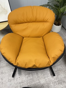 <span class=keywords><strong>Fauteuil</strong></span> à bascule papillon en <span class=keywords><strong>cuir</strong></span> écologique <span class=keywords><strong>noir</strong></span> et orange avec structure métallique, <span class=keywords><strong>fauteuil</strong></span> de relaxation avec repose-pieds en option, canapé de loisirs pour salon - Product Image 3