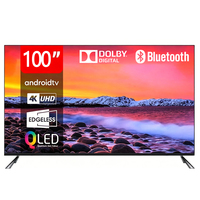 Téléviseur intelligent 4K de 100 pouces, Android 15, HDR10, Miracast, Bluetooth, TV QLED, prix d'usine OEM ODM pour usage domestique et hôtelier