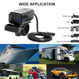 Cargador USB para Motocicleta con Doble Puerto PD3.0+QC3.0, Resistente al Agua, 12-24V, Carga Rápida, Tipo C, para Teléfono Móvil - Product Image 3